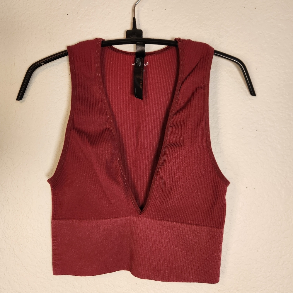 Urban Outfitters Out From‎ Under V-Neck Deep Red Sleeveless Top, Size M